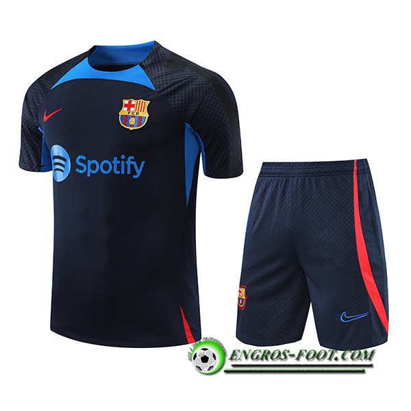 Ensemble Training T-Shirts + Shorts FC Barcelone Bleu Marin 2022/2023