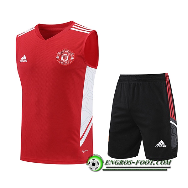 Ensemble Training Debardeur + Shorts Manchester United Blanc/Rouge 2022/2023