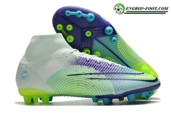 Nike Chaussures de Foot Superfly 8 Pro AG Vert/Pourpre