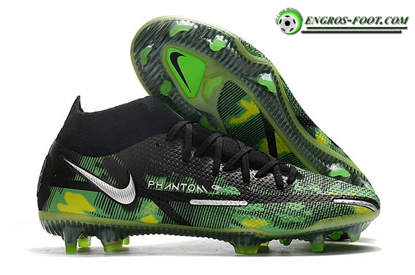 Nike Chaussures de Foot Phantom GT2 Dynamic Fit Elite FG Noir/Vert