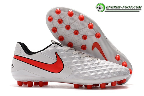 Nike Chaussures de Foot Tiempo Legend VIII Acadermy AG Blanc