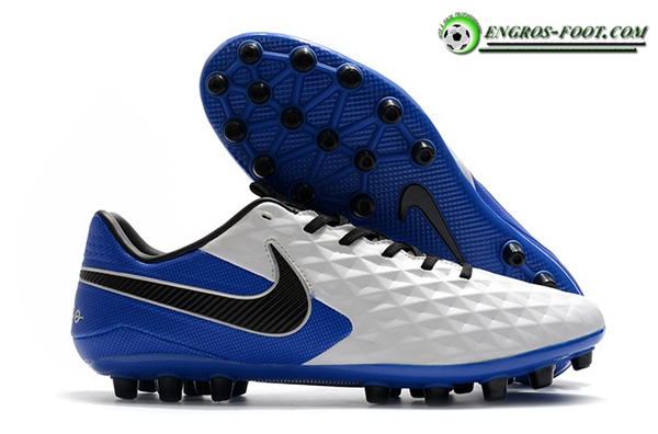 Nike Chaussures de Foot Tiempo Legend VIII Acadermy AG Blanc/Bleu