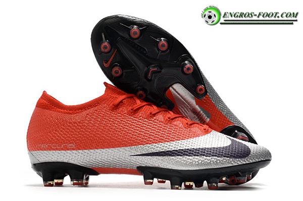 Nike Chaussures de Foot Mercurial Vapor 13 Elite AG Rouge/Argent