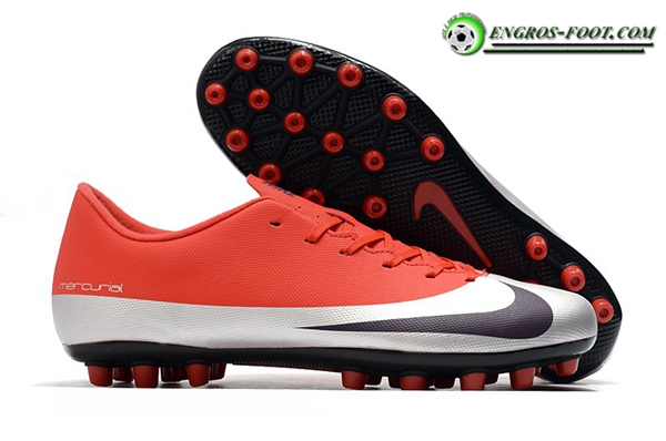 Nike Chaussures de Foot Dream Speed Mercurial Vapor Academy AG Rouge/Argent