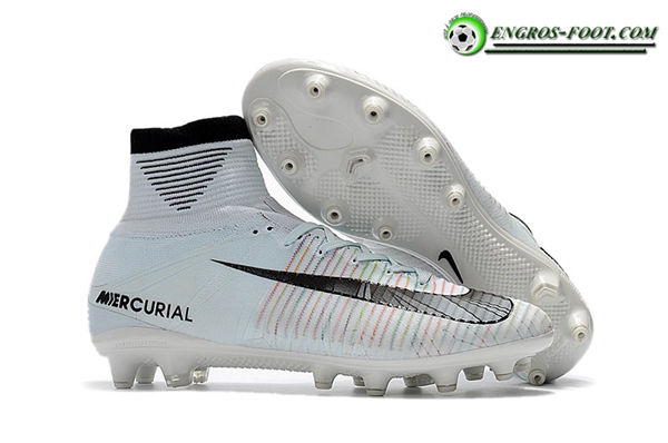 Nike Chaussures de Foot Mercurial Superfly V Ronalro AG Bleu Clair