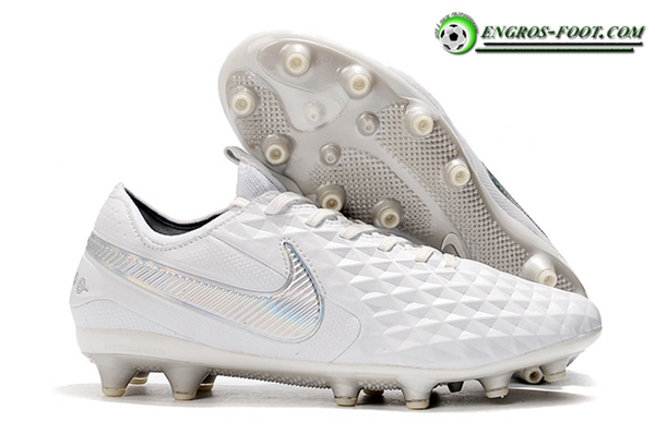 Nike Chaussures de Foot Tiempo Legend 8 Elite AG Blanc