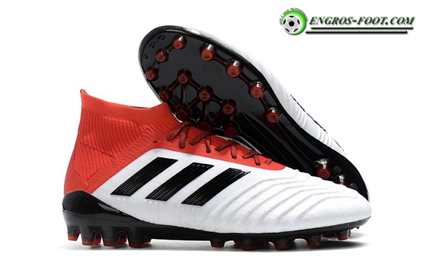 Adidas Chaussures de Foot Predator 18.1 AG Blanc/Rouge
