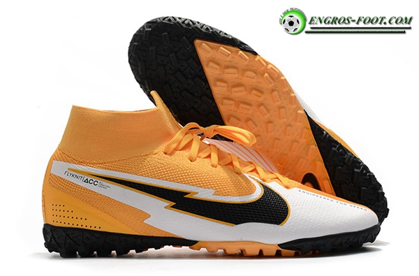 Nike Chaussures de Foot Mercurial Superfly 7 Elite MDS TF Orange/Blanc