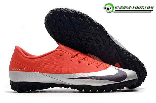 Nike Chaussures de Foot Mercurial Vapor 13 Academy TF Rouge/Argent