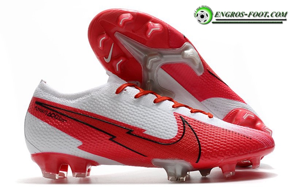 Nike Chaussures de Foot Mercurial Vapor 13 Elite FG Blanc/Rouge