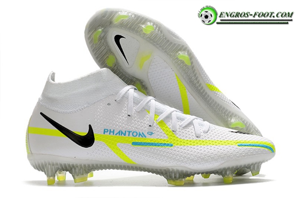 Nike Chaussures de Foot Phantom GT2 Dynamic Fit Elite FG Blanc/Vert