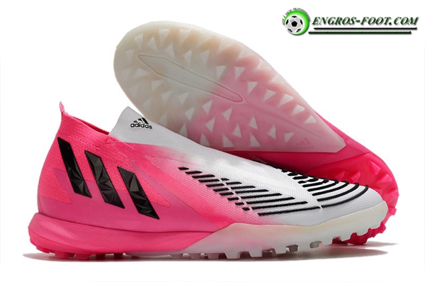 Adidas Chaussures de Foot Predator Edge1 TF Blanc/Rose