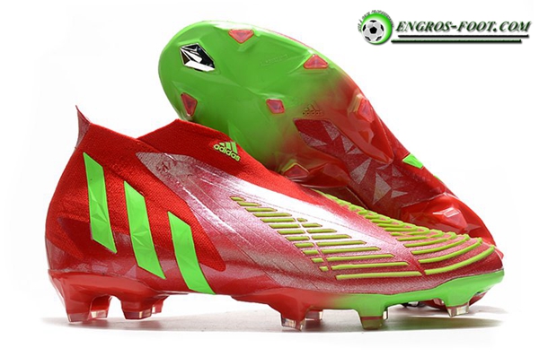 Adidas Chaussures de Foot Predator Edge+ FG Rouge/Vert