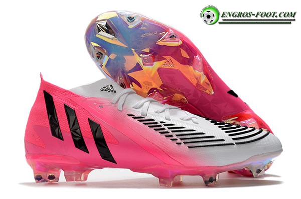 Adidas Chaussures de Foot Predator Edge.1 FG Rose/Blanc