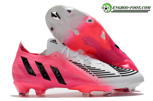 Adidas Chaussures de Foot Predator Edge.1 Low FG Blanc/rose