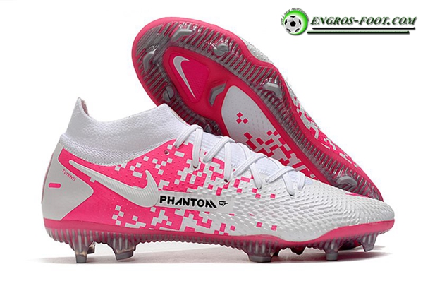 Nike Chaussures de Foot Phantom GT Elite Dynamic Fit FG Blanc/Rose