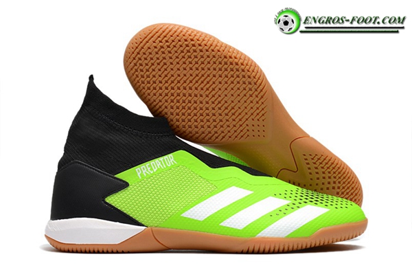 Adidas Chaussures de Foot PREDATOR 20.3 Laceless IN Vert/Noir