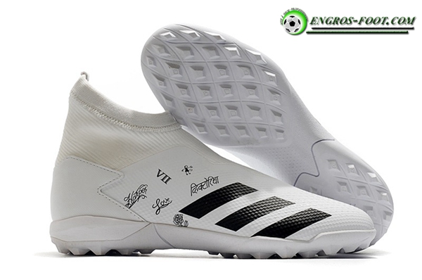 Adidas Chaussures de Foot Predator 20.3 Laceless TF Blanc