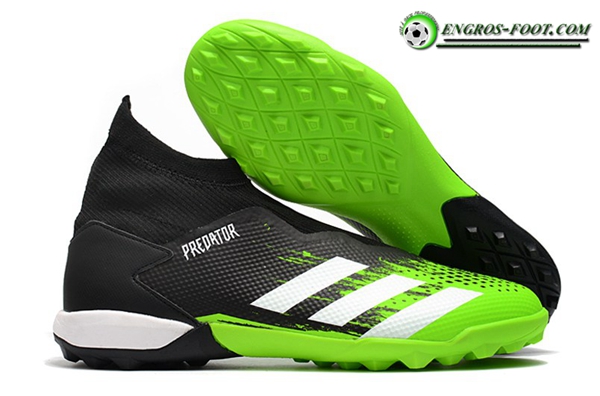 Adidas Chaussures de Foot Predator 20.3 Laceless TF Noir/Vert