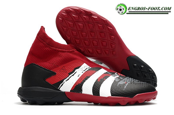 Adidas Chaussures de Foot Predator 20.3 Laceless TF Rouge/Noir