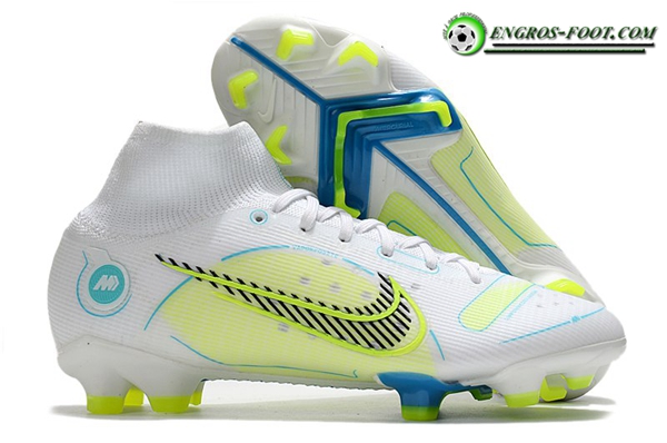 Nike Chaussures de Foot Mercurial Superfly 8 Elite FG Blanc/Vert