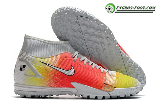 Nike Chaussures de Foot Superfly 8 Academy TF Gris/Rouge