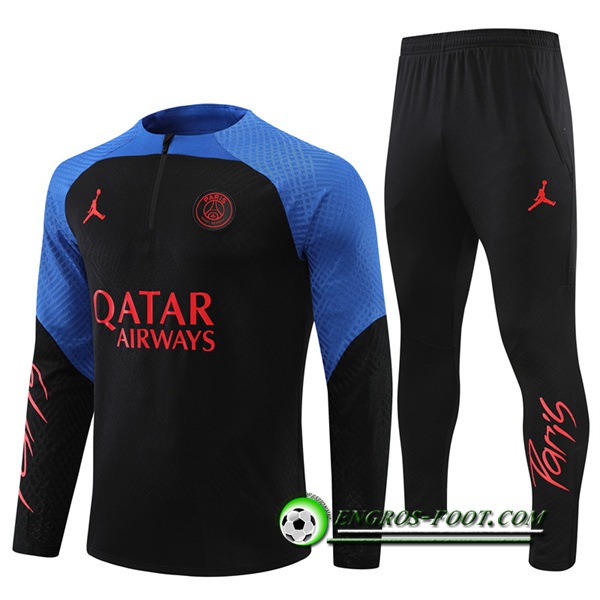 Ensemble Survetement de Foot Jordan PSG Noir/Bleu 2022/2023