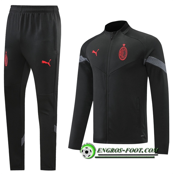 Ensemble Survetement de Foot - Veste Milan AC Noir 2022/2023