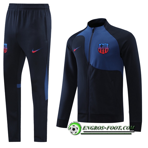 Ensemble Survetement de Foot - Veste FC Barcelone Noir/Bleu 2022/2023