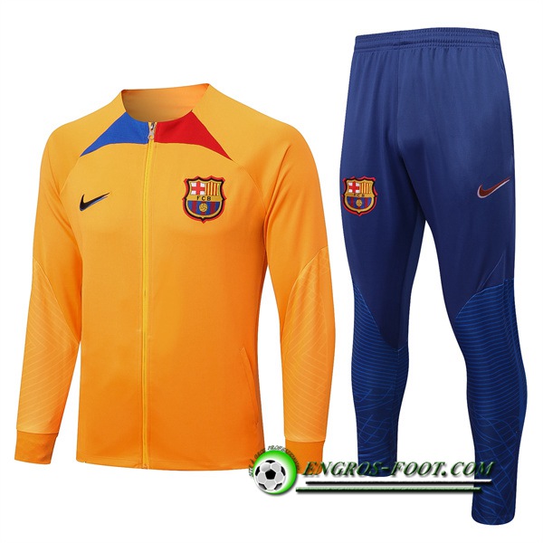 Ensemble Survetement de Foot - Veste FC Barcelone Jaune 2022/2023