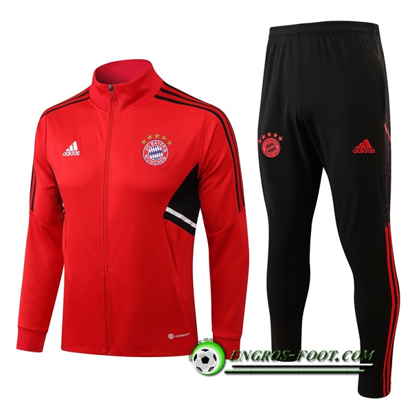 Ensemble Survetement de Foot - Veste Bayern Munich Rouge 2022/2023