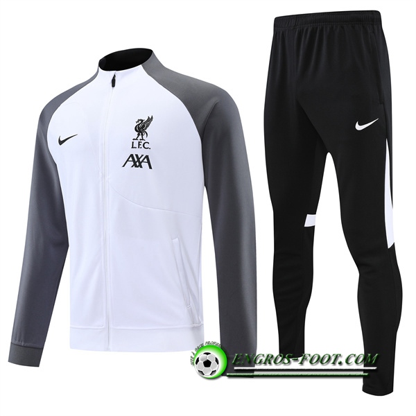 Ensemble Survetement de Foot - Veste FC Liverpool Blanc 2022/2023