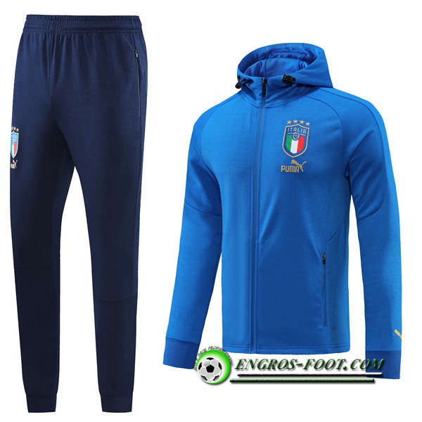 Ensemble Veste A Capuche Survetement Foot Italie Bleu 2022/2023