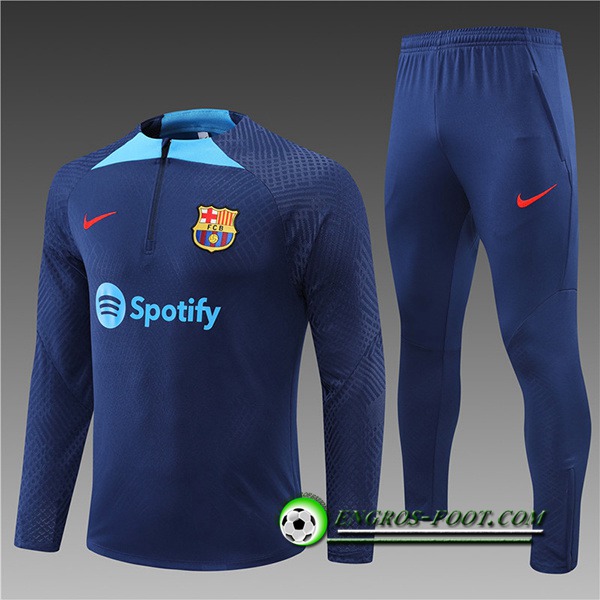 Ensemble Survetement de Foot FC Barcelone Enfant Bleu 2022/2023