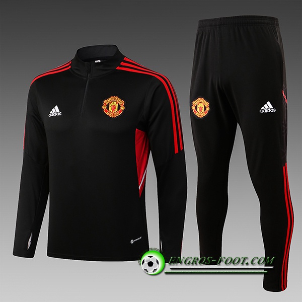 Ensemble Survetement de Foot Manchester United Enfant Noir 2022/2023