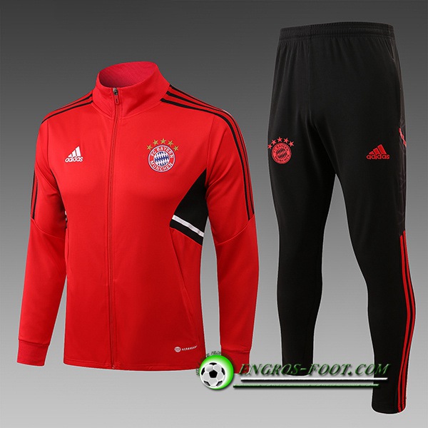 Ensemble Survetement de Foot - Veste Bayern Munich Enfant Rouge 2022/2023