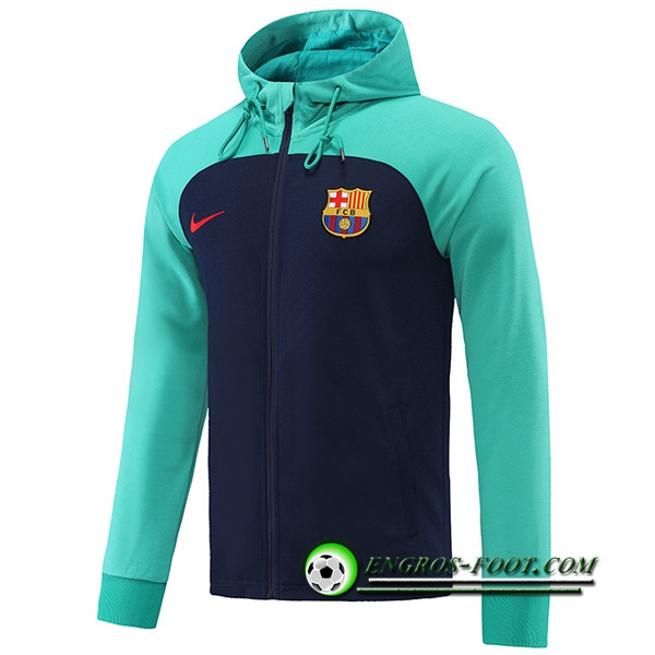 Veste A Capuche FC Barcelone Bleu/Vert 2022/2023