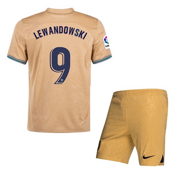 Maillot de Foot FC Barcelone (LEWANDOWSKI #9) Enfant Exterieur 2022/2023