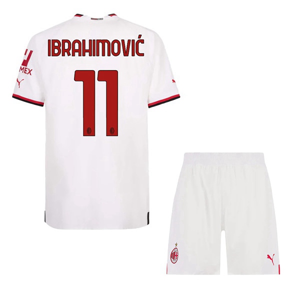 Maillot de Foot Milan AC (IBRAHIMOVIĆ #11) Enfant Exterieur 2022/2023