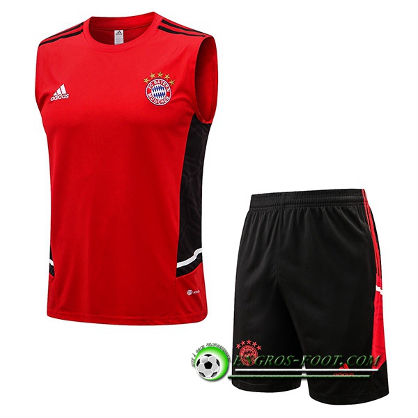 Ensemble Training Debardeur + Shorts Bayern Munich Rouge/Noir 2022/2023