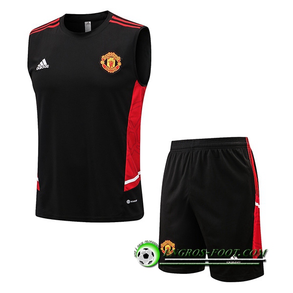 Ensemble Training Debardeur + Shorts Manchester United Noir 2022/2023