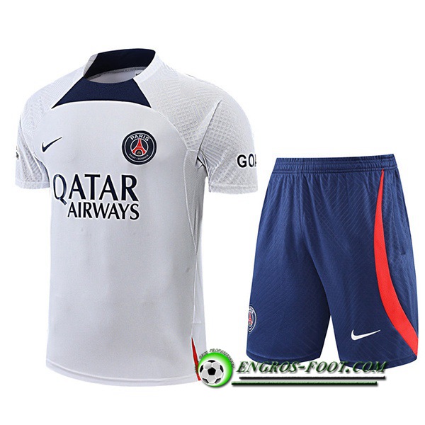 Ensemble Training T-Shirts + Shorts PSG Blanc 2022/2023