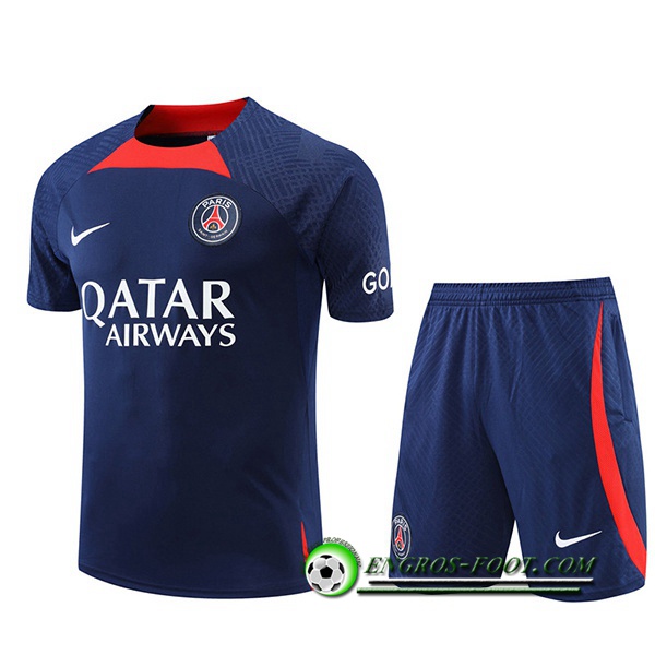 Ensemble Training T-Shirts + Shorts PSG Bleu Marin 2022/2023