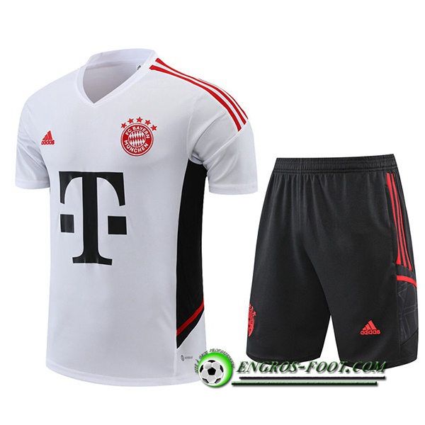 Ensemble Training T-Shirts + Shorts Bayern Munich Blanc 2022/2023