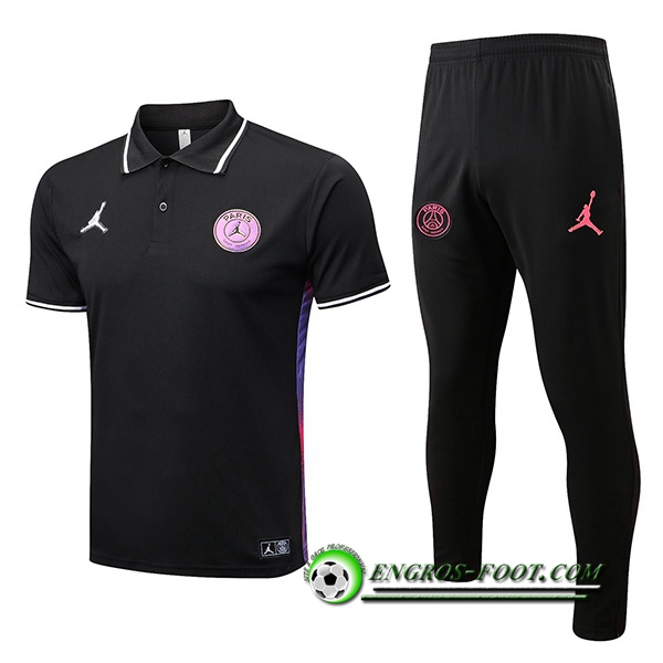 Ensemble Polo Foot Jordan PSG Noir/Gris 2022/2023