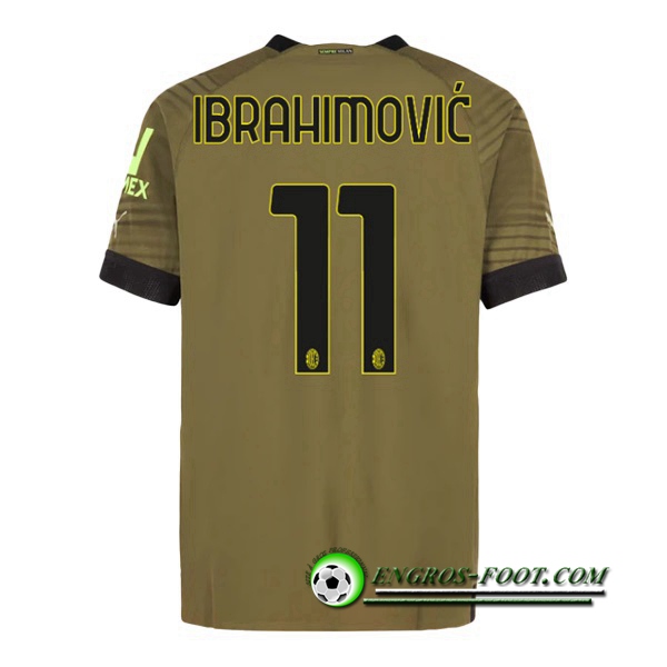 Maillot de Foot Milan AC (IBRAHIMOVIĆ #11) 2022/2023 Third