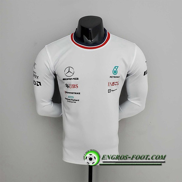 T-Shirt Manches Longues F1 Mercedes Benz Team Blanc 2022