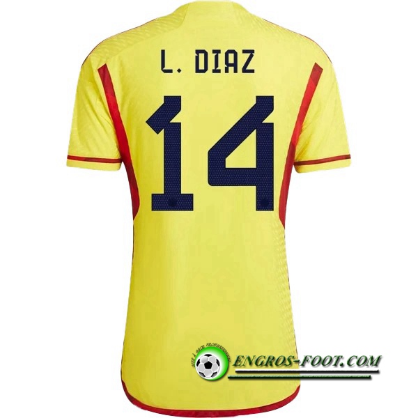 Maillot Equipe Foot Colombie (L. DIAZ #14) 2022/2023 Domicile