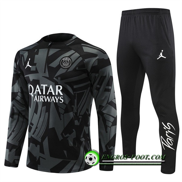 Ensemble Survetement de Foot Jordan PSG Noir/Gris 2022/2023