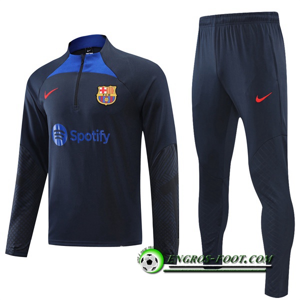 Ensemble Survetement de Foot FC Barcelone Bleu Marin 2022/2023